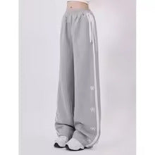 Y2K Grey Lace Baggy Pants – Harajuku Vintage Wide-Leg Sweatpants